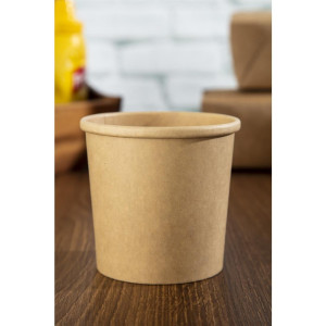 Kraft Microwaveable Recyclable Soup Bowls 350ml - Pack of 500 - Colpac