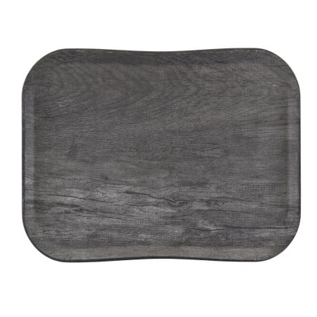 Plateau polyester Century aspect naturel bois chêne gris - 360 x 460mm - Cambro - Fourniresto