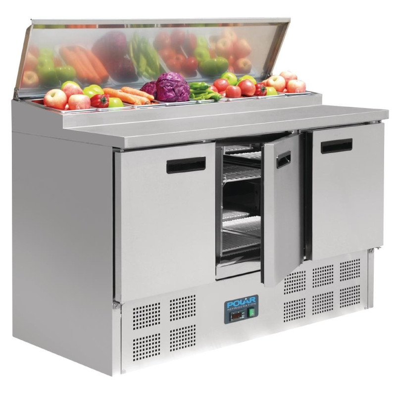 Refrigerated Preparation Counter for Pizzas and Salads Series G - 390L Polar - Fourniresto Refrigerated Preparation Counter for Pizzas and Salads Series G - 390L Polar - Fourniresto