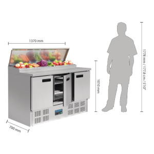 Refrigerated Preparation Counter for Pizzas and Salads Series G - 390L Polar - Fourniresto