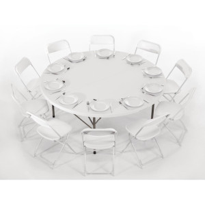 Folding White Chairs - Bolero - Fourniresto