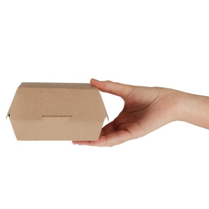 Large Compostable Kraft Burger Boxes - 135mm - Pack of 250 - Colpac