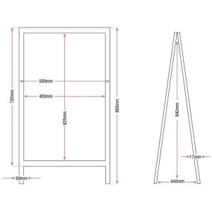 Πινακίδα πεζοδρομίου με ξύλινο πλαίσιο 850 x 500 χιλιοστά - Olympia - Fourniresto