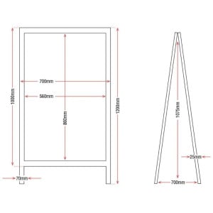 Panneau De Trottoir Cadre En Bois 1200 X 700Mm - Olympia - Fourniresto