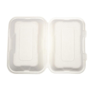 Boîtes Repas en Bagasse avec Couvercle À Charnière - L 228mm - Lot de 200 - Vegware