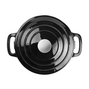 Large Black Round Casserole Dish - 4L - Vogue