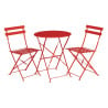 Chaises De Terrasse En Acier - Rouges - Lot De 2 - Bolero - Fourniresto