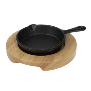 Support en bois clair pour mini cocotte et mini poêle  - Olympia - Fourniresto