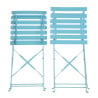 Steel terrace chairs - turquoise blue - Set of 2 - Bolero - Fourniresto