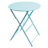 Round steel terrace table - turquoise blue - 595mm - Bolero - Fourniresto