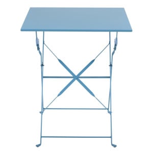 Square steel terrace table - turquoise blue - 600mm - Bolero - Fourniresto