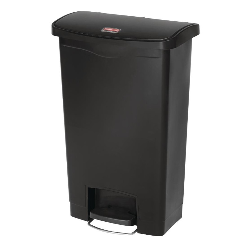 Κάδος με πεντάλ Slim Jim μπροστινός μαύρος - 50L - Rubbermaid