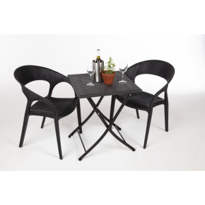 Folding square rattan table - 600mm - Bolero - Fourniresto