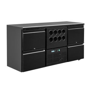 Back-Bar Series U 4 Drawers and Wine Cooler for 8 Bottles - 380L - Polar