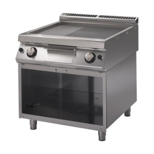 Plancha αερίου 700 με μισή λεία μισή ραβδωτή πλάκα - Gastro M - Fourniresto