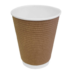 Cups Hot Drinks Insulated Corrugated Light Brown - 340ml - Pack of 500 - Fiesta