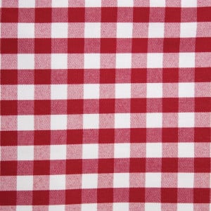 Square tablecloth with red checkered pattern in polyester 890 x 890mm - Mitre Essentials - Fourniresto