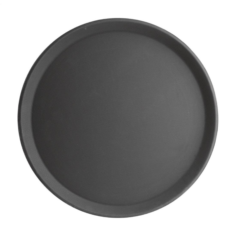 Plateau antidérapant en fibre de verre rond noir 406mm - Olympia KRISTALLON - Fourniresto