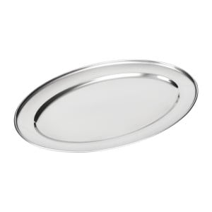 Oval stainless steel serving dish - 407mm - Olympia - Fourniresto