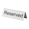 Stainless Steel "Reserved" Table Easels - Set of 10 - Olympia - Fourniresto