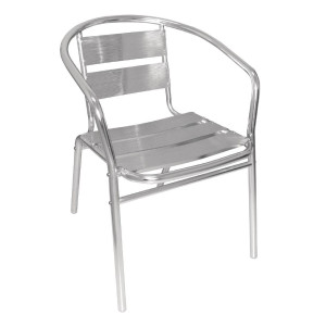 Stackable aluminum chairs - Set of 4 - Bolero - Fourniresto