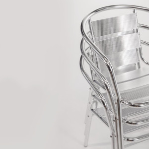 Stackable aluminum chairs - Set of 4 - Bolero - Fourniresto