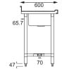 Evier en Acier Inoxydable  -L 2400 X P 600mm - Vogue