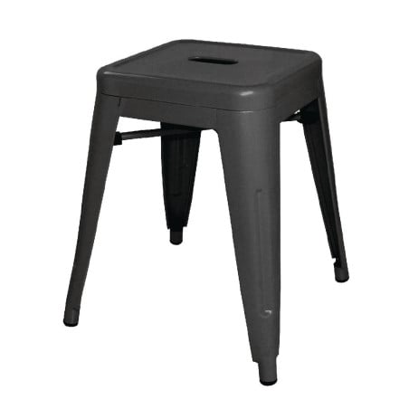 Low Black Steel Stools - Set of 4 - Bolero