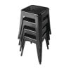 Low Black Steel Stools - Set of 4 - Bolero