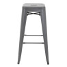 High Stools in Metallic Grey Galvanized Steel - Set of 4 - Bolero