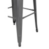 High Stools in Metallic Grey Galvanized Steel - Set of 4 - Bolero