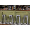 High Galvanized Steel Metallic Grey Stools - Set of 4 - Bolero