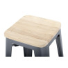 High Steel Gray Bistro Stool with Wooden Seat - Set of 4 - Bolero