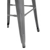 High Steel Gray Bistro Stool with Wooden Seat - Set of 4 - Bolero