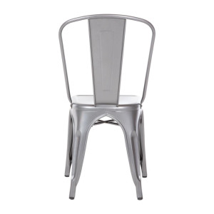 Chairs in Metallic Gray Steel - Set of 4 - Bolero