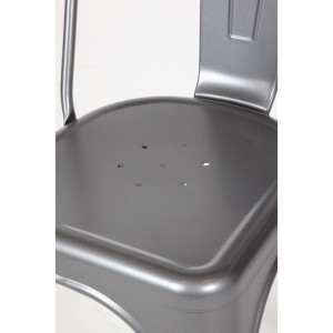 Chairs in Metallic Gray Steel - Set of 4 - Bolero