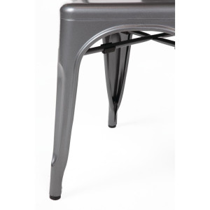 Chairs in Metallic Gray Steel - Set of 4 - Bolero