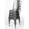 Chairs in Metallic Gray Steel - Set of 4 - Bolero
