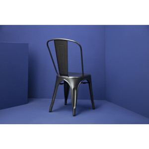Chairs in Metallic Gray Steel - Set of 4 - Bolero