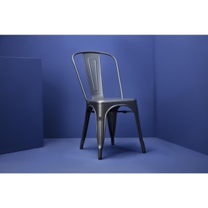 Chairs in Metallic Gray Steel - Set of 4 - Bolero