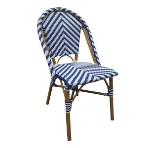 Chaise Style Parisien en Rotin Bleu - Lot de 2 - Bolero