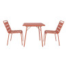 Chaise à Lattes en Acier - Terracotta - Lot de 4 - Bolero