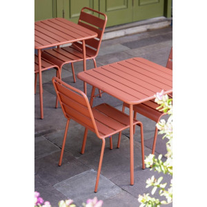 Steel Slat Chair - Terracotta - Set of 4 - Bolero