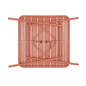 Square Steel Slatted Table - Terracotta - Bolero