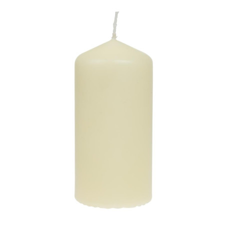 Tall Ivory Cylinder Candles 120mm - Pack of 12 Bolsius