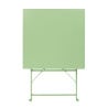 Table carrée pliante Bolero vert clair 600 mm en acier