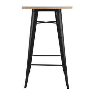 Black Bar Table with Bolero Wood Top - Elegant and Functional