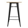 Table de Bar Noire avec Plateau en Bois Bolero - Élégante et Fonctionnelle