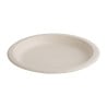 Assiettes rondes compostables en bagasse naturelle - Lot de 50, 260mm