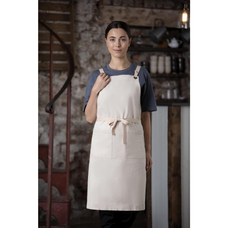 Gray Cotton Bib Apron Southside - Professional Kitchen